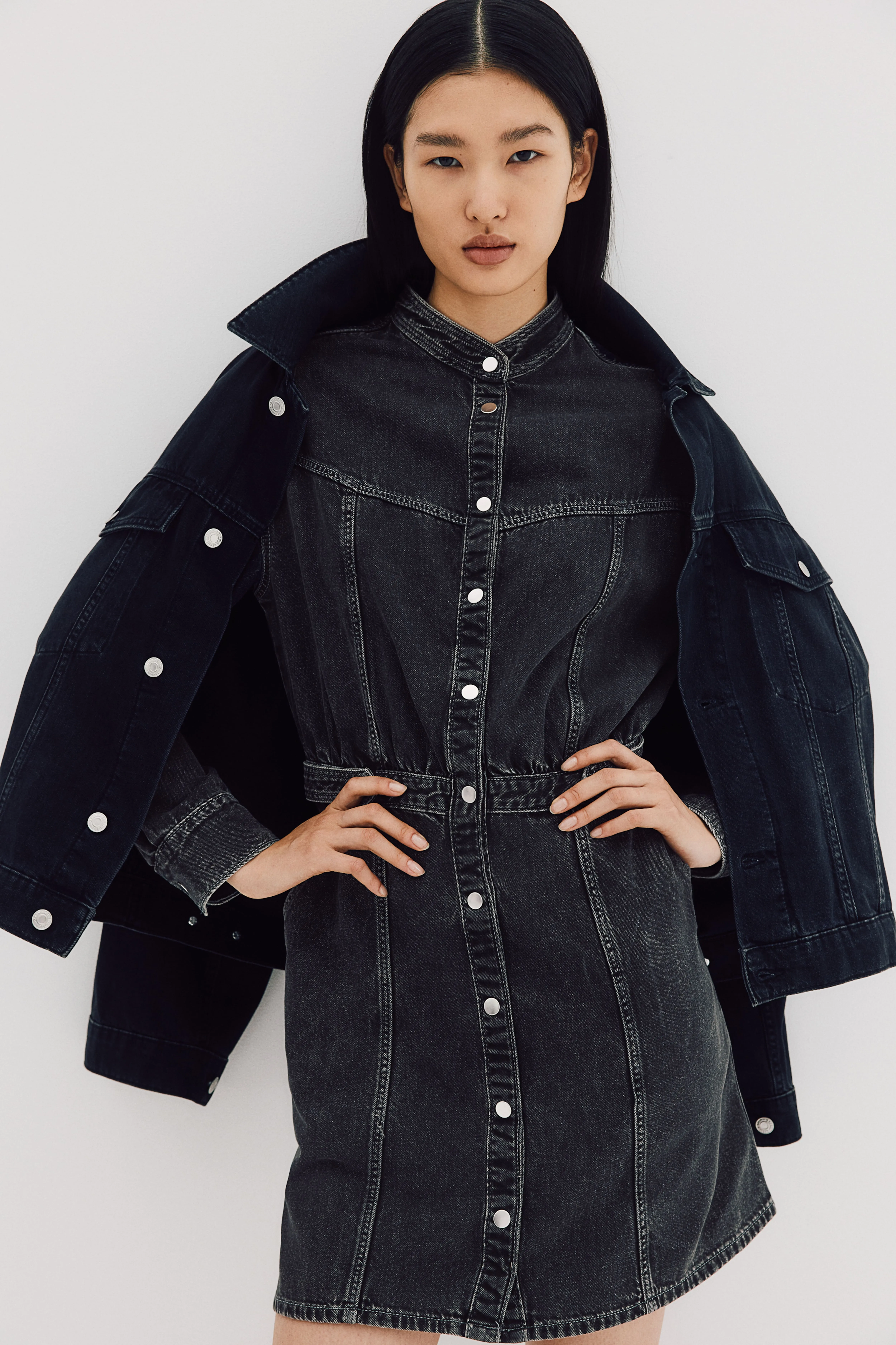 Abito denim a maniche lunghe