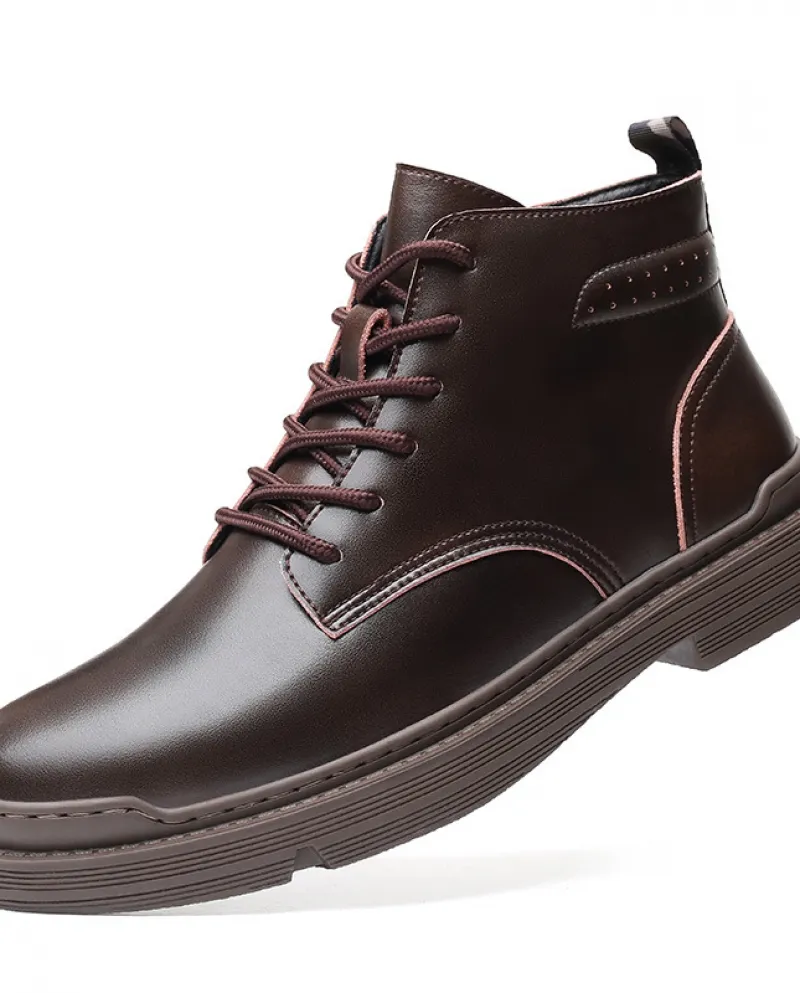 Stivali Martin Scarpe da uomo in pelle alte autunno e inverno Stivali da uomo Stivali da lavoro Stivali di pelle caldi